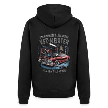 Ich Bin Dieser Legendäre KFZ-Meister - Unisex Premium Bio Zip Hoodie - Schwarz - Hinten - Nico (187cm)