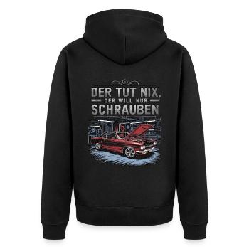 Il ne fait rien, il veut juste baiser - classique - Veste à capuche bio Premium Unisexe - noir - Dos - Nico (187cm)