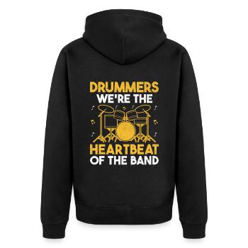 Drummers We're The Heartbeat Of The Band Drumming - Unisex Premium Organic Zip Hoodie - black - Back - Nico (187cm)