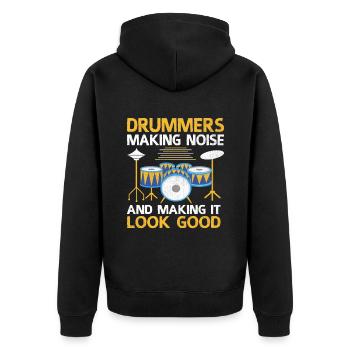 Drummers Making Noise And Making It Look Good Drum - Unisex Premium Organic Zip Hoodie - black - Back - Nico (187cm)