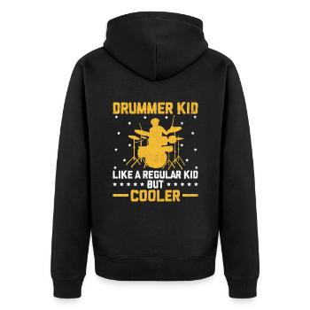 Drummer Kid comme un enfant normal mais plus cool Drum Dru - Veste à capuche bio Premium Unisexe - noir - Dos - Nico (187cm)