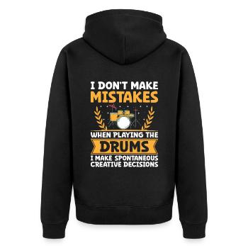 I Don't Make Mistakes When Playing The Drums Drumm - Unisex Premium Organic Zip Hoodie - black - Back - Nico (187cm)