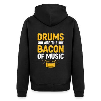 Les tambours sont le bacon de la musique Tambour Tambour Tambour - Veste à capuche bio Premium Unisexe - noir - Dos - Nico (187cm)