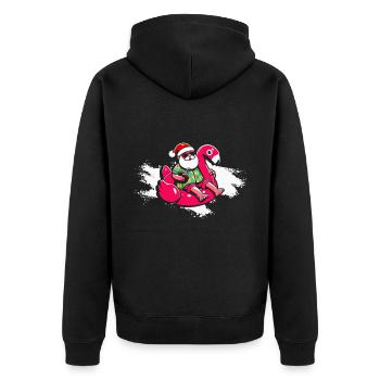 Joyeux Noël Cool Père Noël Ho ! HO! - Veste à capuche bio Premium Unisexe - noir - Dos - Nico (187cm)