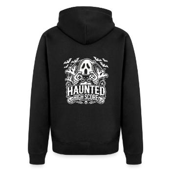 Conception graphique de meilleur score hantée par les joueurs - Veste à capuche bio Premium Unisexe - noir - Dos - Nico (187cm)