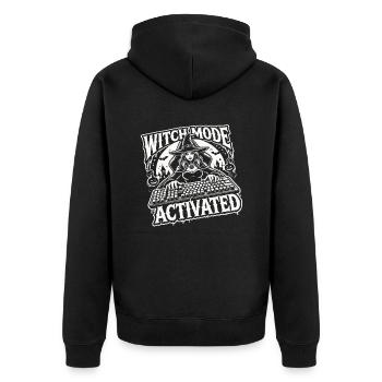 Hex Mode Enabled Design - Unisex Premium Organic Zip Hoodie - black - Back - Nico (187cm)