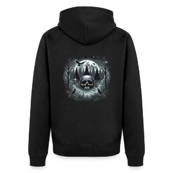 Skeleton Skull Rose Retro Rose Lover Graphic - Unisex Premium Organic Zip Hoodie - black - Back - Nico (187cm)