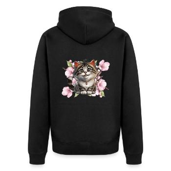 La vie est meilleure avec les chats - Veste à capuche bio Premium Unisexe - noir - Dos - Nico (187cm)