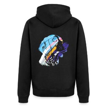 Poussez le style au niveau supérieur avec notre Cool Dog - Veste à capuche bio Premium Unisexe - noir - Dos - Nico (187cm)