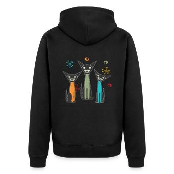 La vie est meilleure avec les chats - Veste à capuche bio Premium Unisexe - noir - Dos - Nico (187cm)