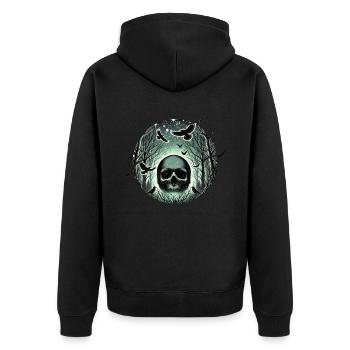 Skeleton Skull Rose Retro Rose Lover Graphic - Unisex Premium Organic Zip Hoodie - black - Back - Nico (187cm)