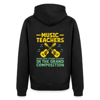 Music Teachers Where Every Student Is A Note Teach - Unisex Premium Organic Zip Hoodie - black - Back - Nico (187cm)