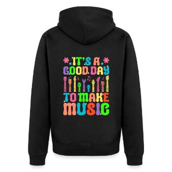 C’est un bon jour pour faire la classe de professeur de musique Teachi - Veste à capuche bio Premium Unisexe - noir - Dos - Nico (187cm)