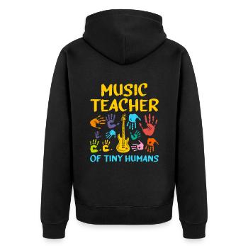 Professeur De Musique De Minuscules Humains Musicien Classe Teachi - Veste à capuche bio Premium Unisexe - noir - Dos - Nico (187cm)