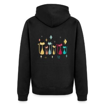 La vie est meilleure avec les chats - Veste à capuche bio Premium Unisexe - noir - Dos - Nico (187cm)