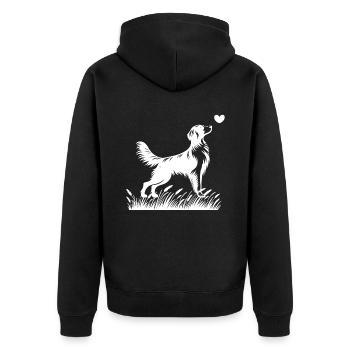 Poussez le style au niveau supérieur avec notre Cool Dog - Veste à capuche bio Premium Unisexe - noir - Dos - Nico (187cm)