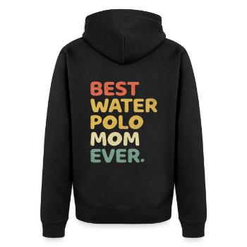 Beste Wasserball-Mutter aller Zeiten Aquatic Polo Spielerin Mothe - Unisex Premium Bio Zip Hoodie - Schwarz - Hinten - Nico (187cm)