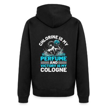 Chlorine Is My Perfume And Victory Is My Cologne W - Unisex Premium Organic Zip Hoodie - black - Back - Nico (187cm)