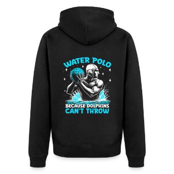 Water-polo parce que les dauphins ne peuvent pas lancer de po aquatique - Veste à capuche bio Premium Unisexe - noir - Dos - Nico (187cm)