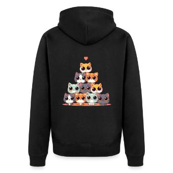 La vie est meilleure avec les chats - Veste à capuche bio Premium Unisexe - noir - Dos - Nico (187cm)