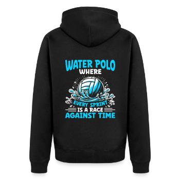 Water-polo où chaque sprint est une course contre Ti - Veste à capuche bio Premium Unisexe - noir - Dos - Nico (187cm)