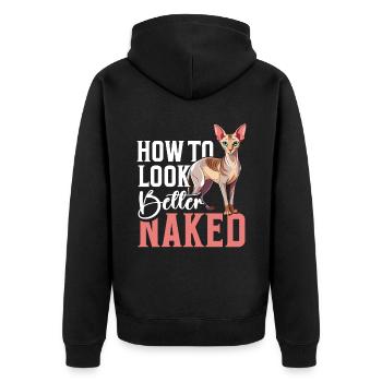 "Je ne peux pas rester, mon chat Sphynx m’attend - Veste à capuche bio Premium Unisexe - noir - Dos - Nico (187cm)
