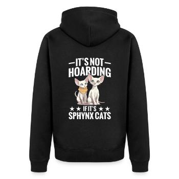 It's not hoarding if it's Sphynx cats - Unisex Premium Organic Zip Hoodie - black - Back - Nico (187cm)