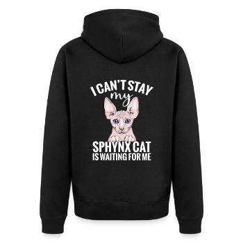 "Je ne peux pas rester, mon chat Sphynx m’attend - Veste à capuche bio Premium Unisexe - noir - Dos - Nico (187cm)