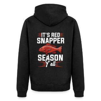 Angeln, Es Ist Red Snapper-saison, Ihr Alle! - Unisex Premium Bio Zip Hoodie - Schwarz - Hinten - Nico (187cm)