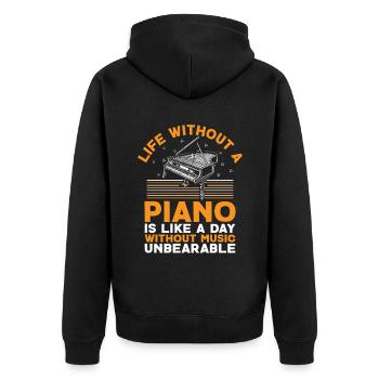 La vie sans piano, c’est comme une journée sans musique U - Veste à capuche bio Premium Unisexe - noir - Dos - Nico (187cm)