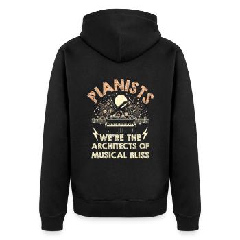 Pianists We're The Architects Of Musical Bliss Pia - Unisex Premium Organic Zip Hoodie - black - Back - Nico (187cm)