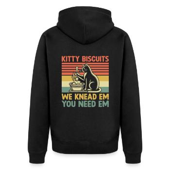 Kätzchenkekse Wir Kneten Em Du Brauchst Em Backen Backen - Unisex Premium Bio Zip Hoodie - Schwarz - Hinten - Nico (187cm)