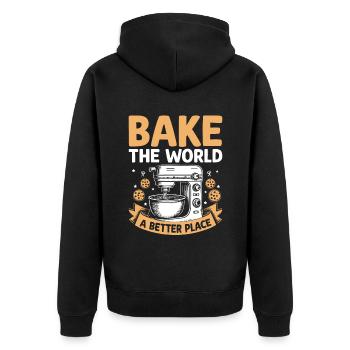 Cuire le monde A Better Place Boulanger Pâtisserie Pâtisserie - Veste à capuche bio Premium Unisexe - noir - Dos - Nico (187cm)