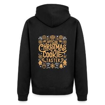 Offizieller Weihnachtsplätzchen-Taster Backen Gebäck Auflaufen - Unisex Premium Bio Zip Hoodie - Schwarz - Hinten - Nico (187cm)