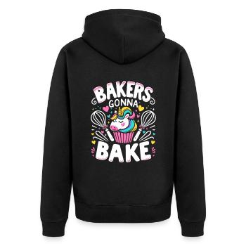 Bäcker werden Backen Gebäck Brot Backen Kuchen Bäcker - Unisex Premium Bio Zip Hoodie - Schwarz - Hinten - Nico (187cm)