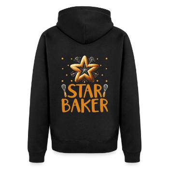Star Baker Backen Gebäck Brot Backen Kuchen Bäcker - Unisex Premium Bio Zip Hoodie - Schwarz - Hinten - Nico (187cm)
