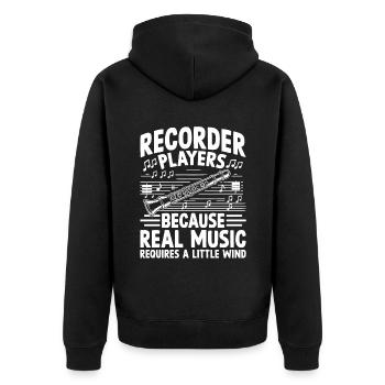 Enregistreurs : parce que la vraie musique nécessite une lumière - Veste à capuche bio Premium Unisexe - noir - Dos - Nico (187cm)