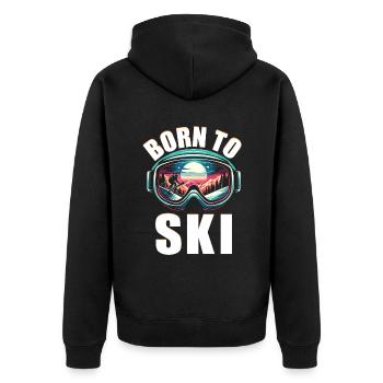 Born To Ski Ski Skieur Sports d’hiver Skis - Veste à capuche bio Premium Unisexe - noir - Dos - Nico (187cm)