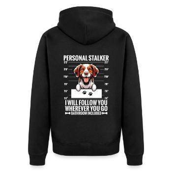 Personal Stalker : Je te suivrai partout où tu iras - Veste à capuche bio Premium Unisexe - noir - Dos - Nico (187cm)