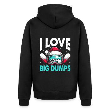 I Love Bid Dumps Skifahrer Skifahren Ski Winter Sport - Unisex Premium Bio Zip Hoodie - Schwarz - Hinten - Nico (187cm)