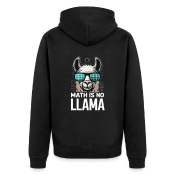 Mathe Ist Kein Lama-design - Unisex Premium Bio Zip Hoodie - Schwarz - Hinten - Nico (187cm)