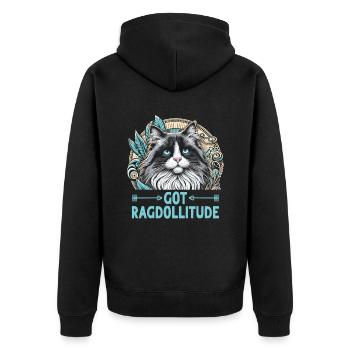 Got Ragdollitude Ragdoll Ragdolls Katzenliebhaber - Unisex Premium Bio Zip Hoodie - Schwarz - Hinten - Nico (187cm)