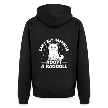 Kann Glück nicht kaufen Adoptiere eine Ragdoll Ragdolls Katze L - Unisex Premium Bio Zip Hoodie - Schwarz - Hinten - Nico (187cm)