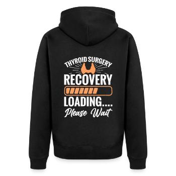 Recovery After Thyroid Surgery Is - Unisex Premium Organic Zip Hoodie - black - Back - Nico (187cm)