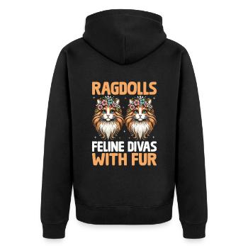Ragdolls Divas félins avec fourrure Ragdolls Cat Lover - Veste à capuche bio Premium Unisexe - noir - Dos - Nico (187cm)