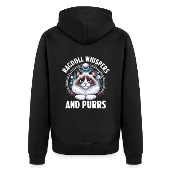 Ragdoll Flüstert und Schnurrt Ragdolls Katzenliebhaber - Unisex Premium Bio Zip Hoodie - Schwarz - Hinten - Nico (187cm)