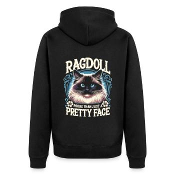 Ragdoll Plus qu’un joli visage Ragdolls Cat - Veste à capuche bio Premium Unisexe - noir - Dos - Nico (187cm)