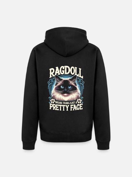 Ragdoll più di un bel viso Ragdolls Cat - Felpa con cappuccio ecologica premium unisex - nero