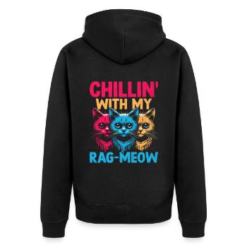 Chillin' With My Rag-Meow Ragdoll Ragdolls Cat Lov - Veste à capuche bio Premium Unisexe - noir - Dos - Nico (187cm)