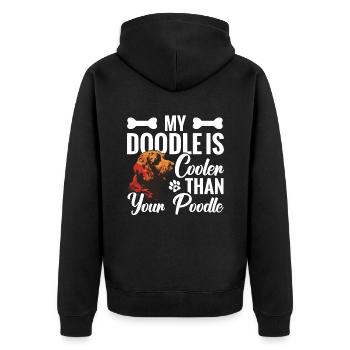 Mein Gekritzel Ist Cooler Als Dein Pudel - Unisex Premium Bio Zip Hoodie - Schwarz - Hinten - Nico (187cm)